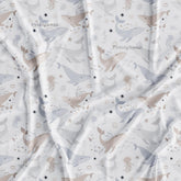 Pearl White Ocean Dolphin Kid's Printed Fabric